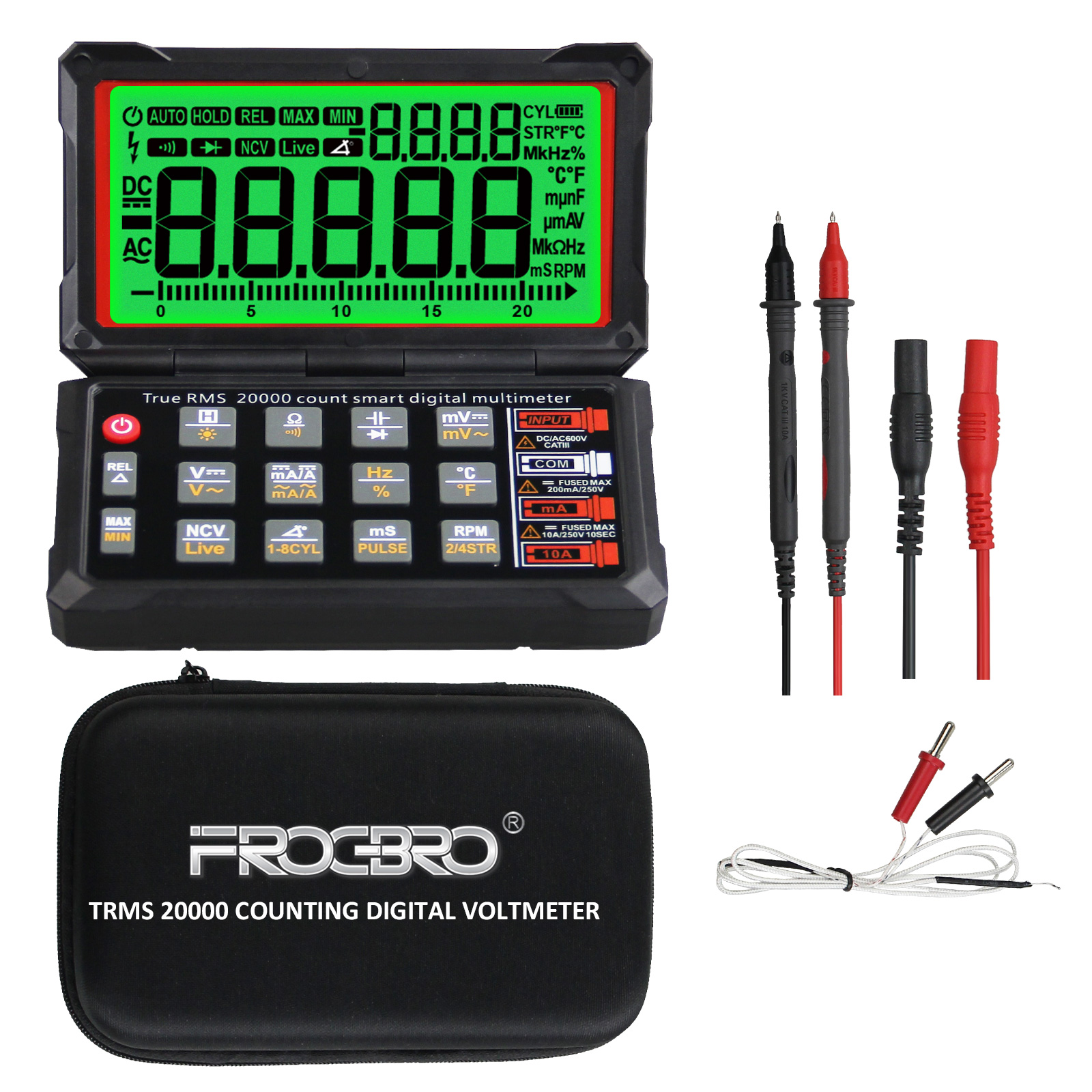 Multifunction Foldable 20000 Count DC AC Professional LCD Display Digital Multimeter Tester
