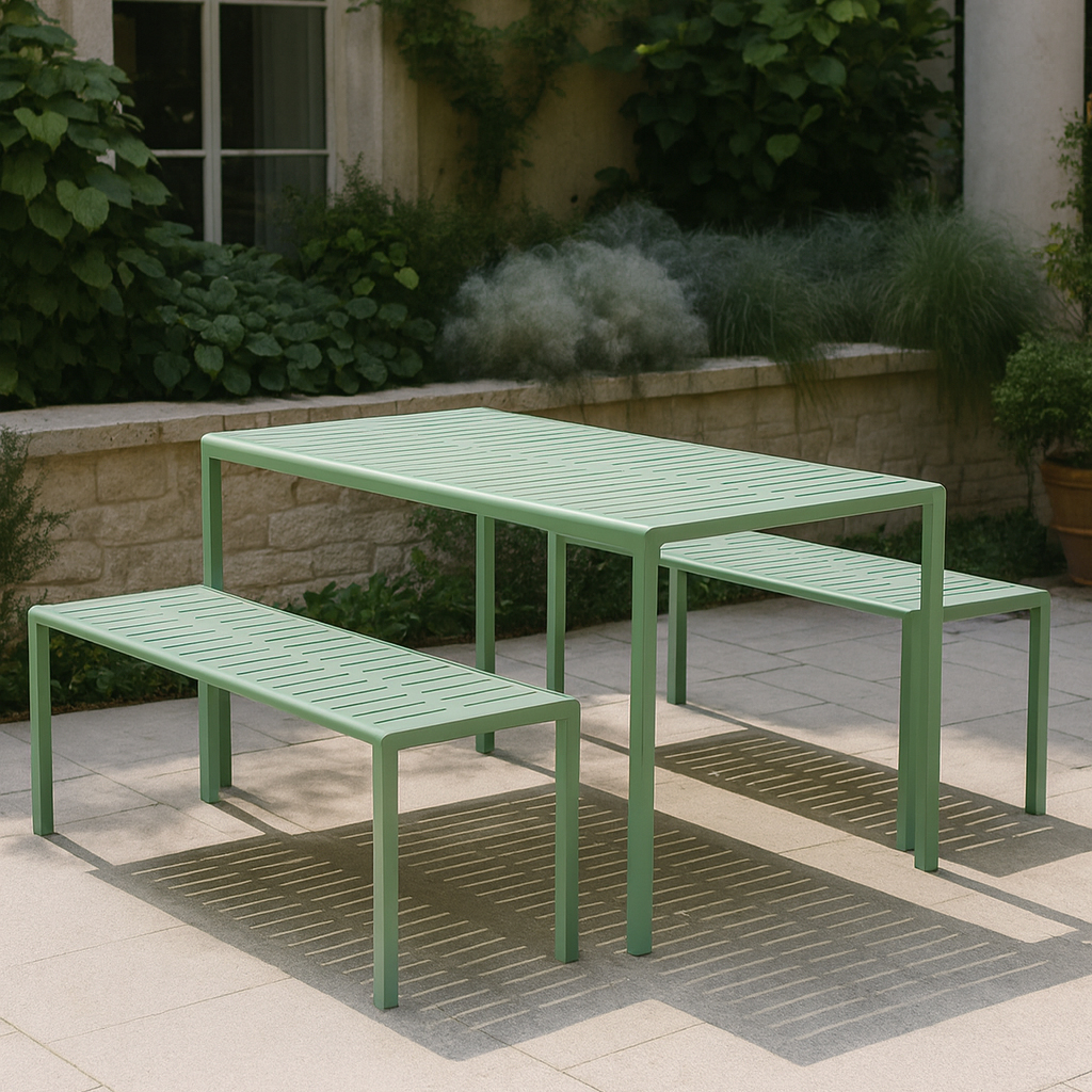 Outdoor aluminum table and chair set