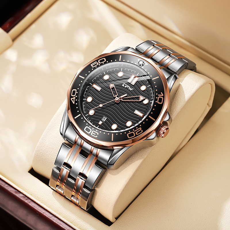 TPW K5125 Business Design Luxury Date Quartz Watches for Men Wholesale Stainless Steel Watch