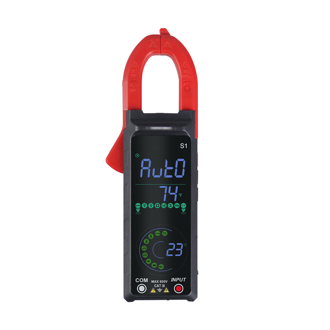 DC/AC 6000 Counts 400A Amp Multimeter Color Screen Voltage Tester Car Hz NCV Ohm Digital Clamp Meter