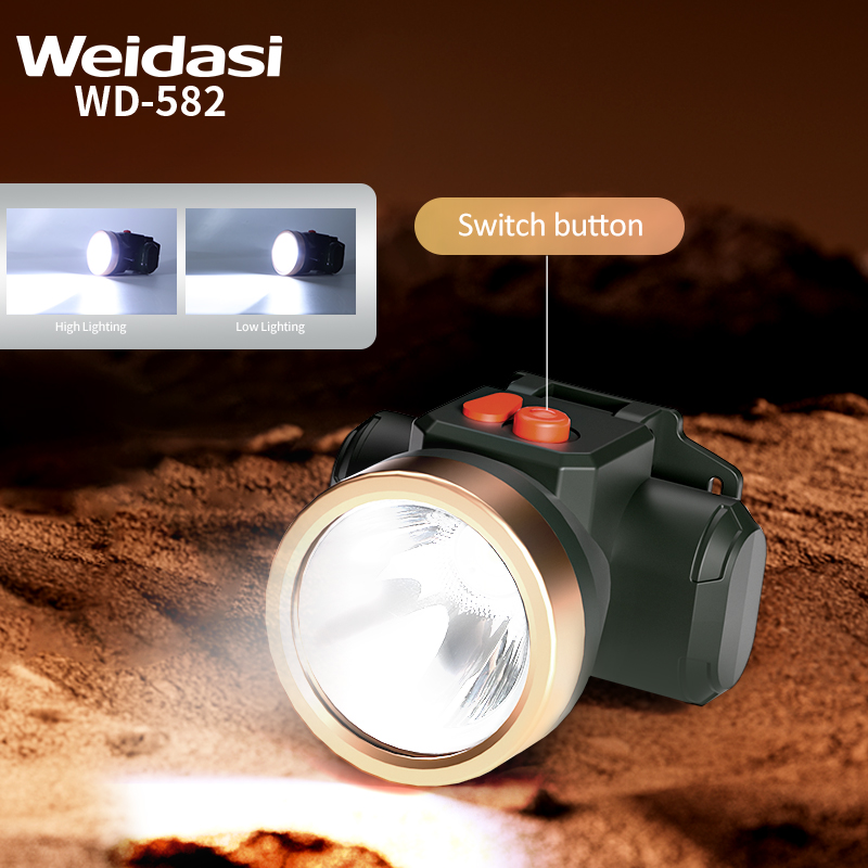 Rechargeable camping head lamp LED head lamp for hunting outdoor running head lamp