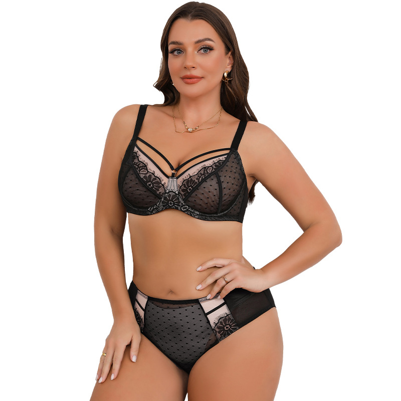 Plus Size Lace Bra Thin Cup Full Coverage Minimizer Bra for Big Bust Women