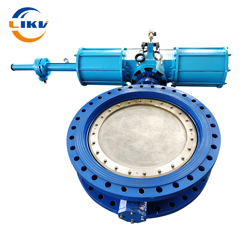 High-quality pneumatic three-seal double-flange butterfly valve