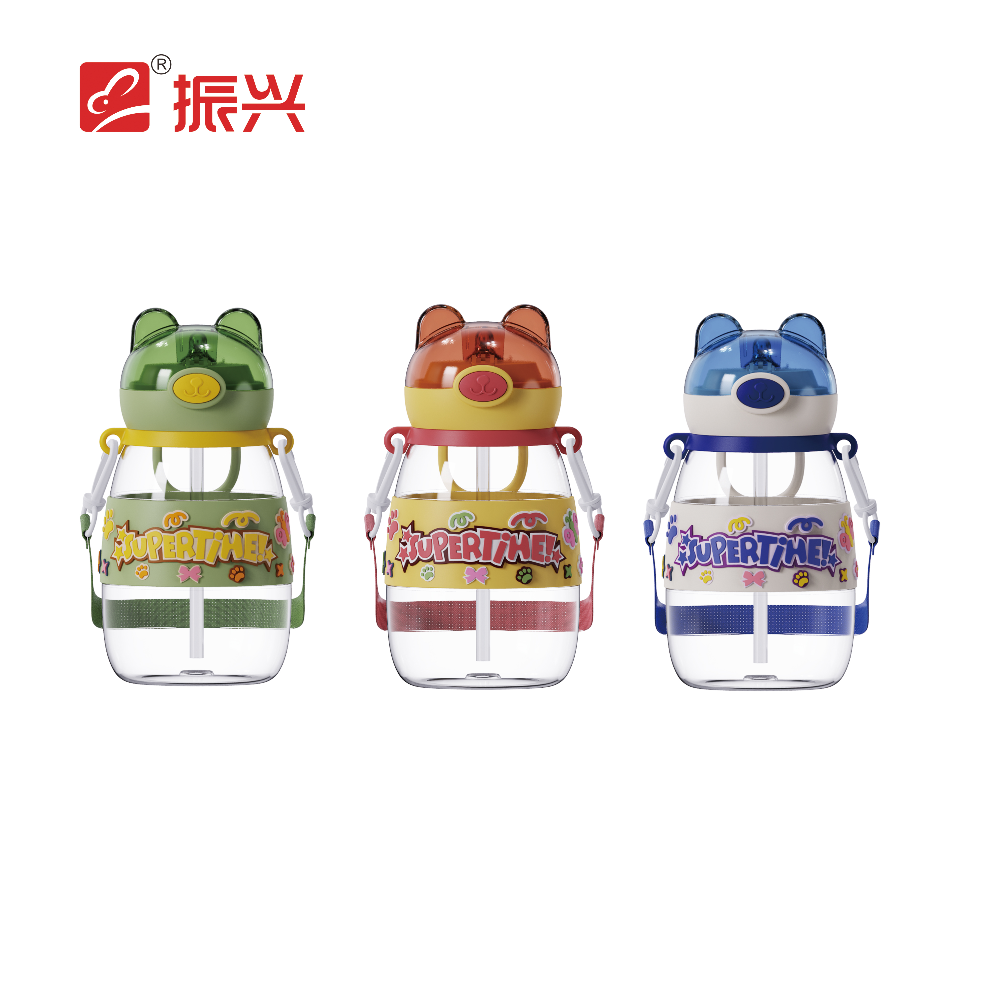 Bear-shaped Straw Bottle 600ml