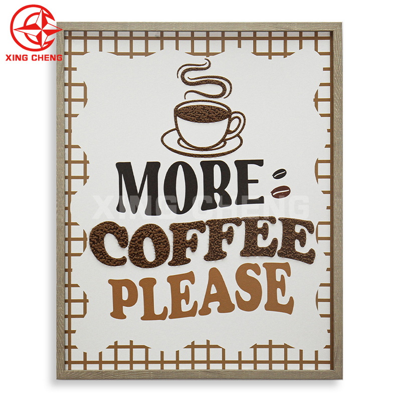 XINGCHENG Vintage background 3D coffee design with ps frame Wall Art Decorative Printing