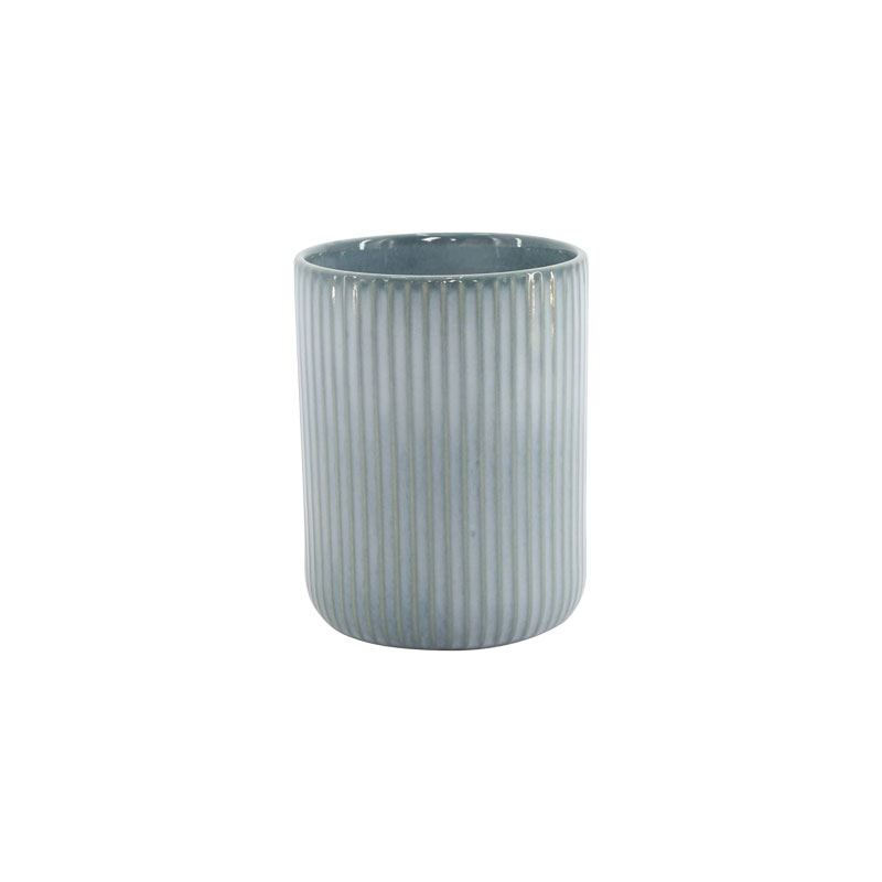 Happy Go 10*13.4cm/730ml Canister Reactive Glaze With Embossment