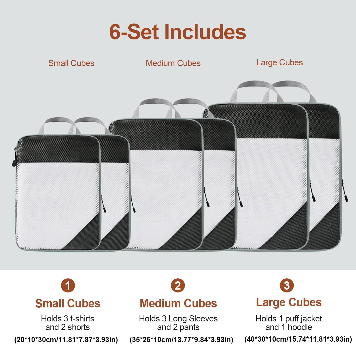 Travel packing bag set