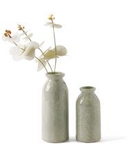 24x12x22cm, set 2, yellow green cracked milk bottle with flat mouth and no broken effect vase