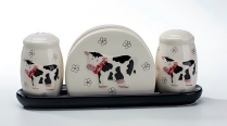Sp Set+ Napkin Holder With Ceramic Dish