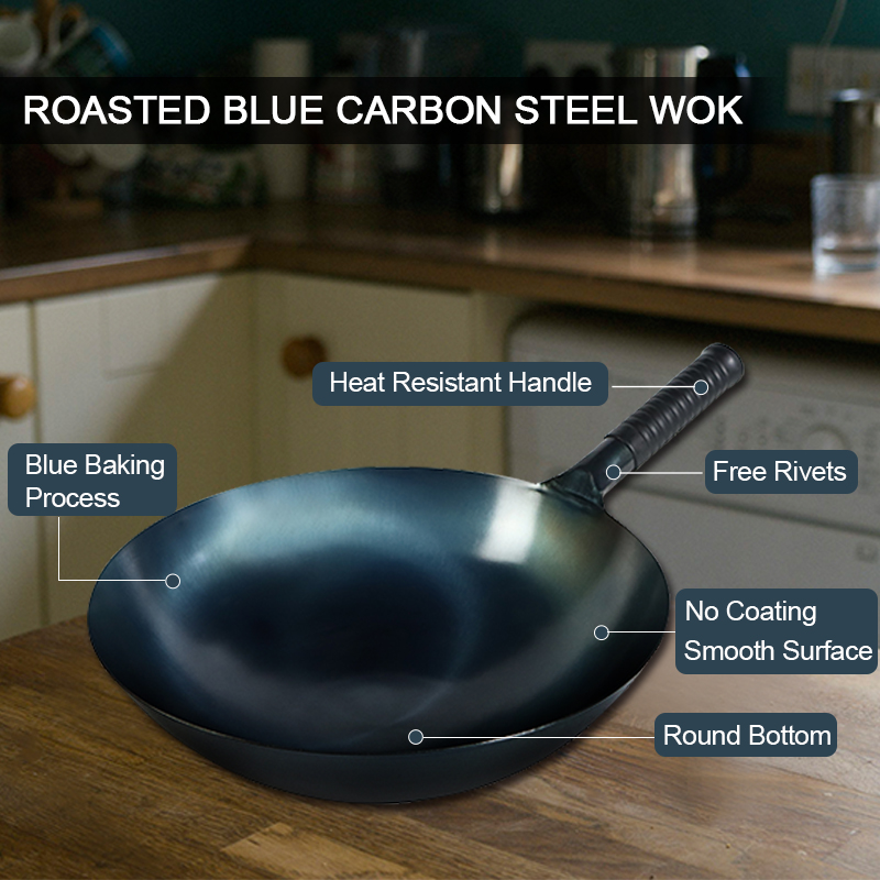 Lightweight Household Beijing Wok Anti-rust Blue Carbon Steel Wok