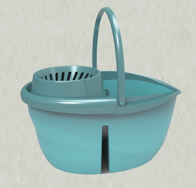 Blue mop bucket