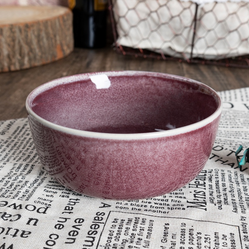Happy Go 15cm/695ml Bowl Shiny Reactive Glaze
