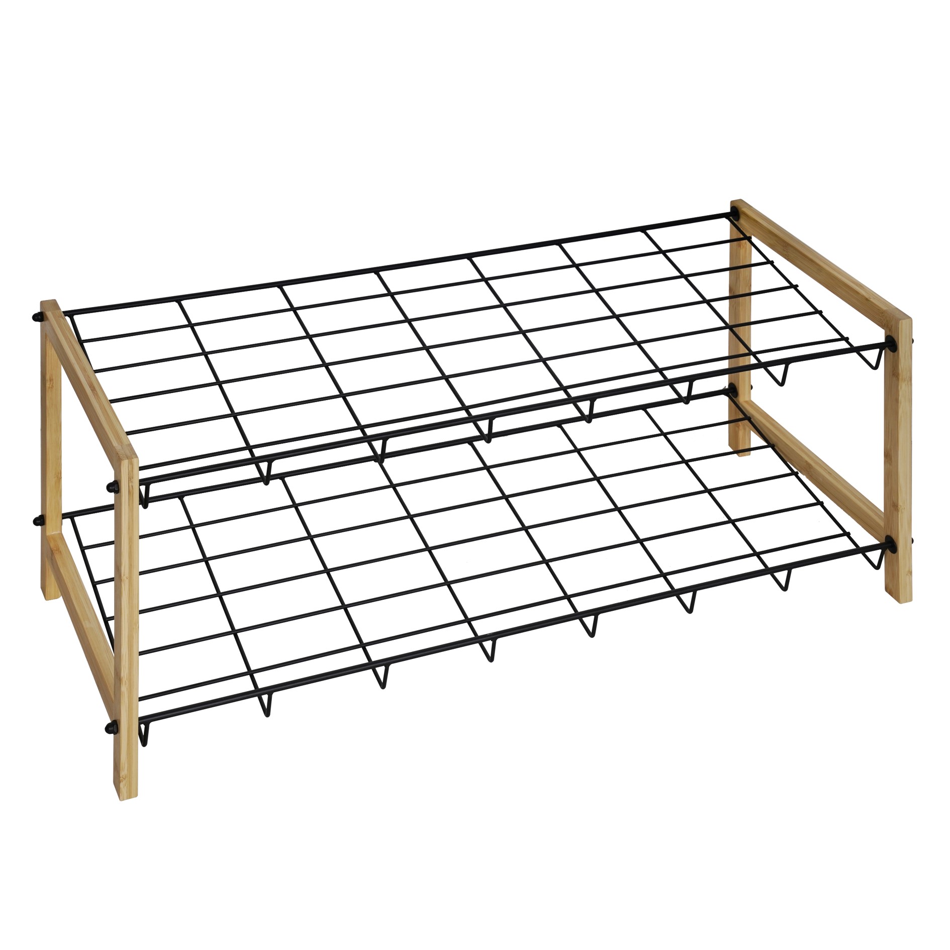 Bamboo/Metal Shoe Rack-2 tier