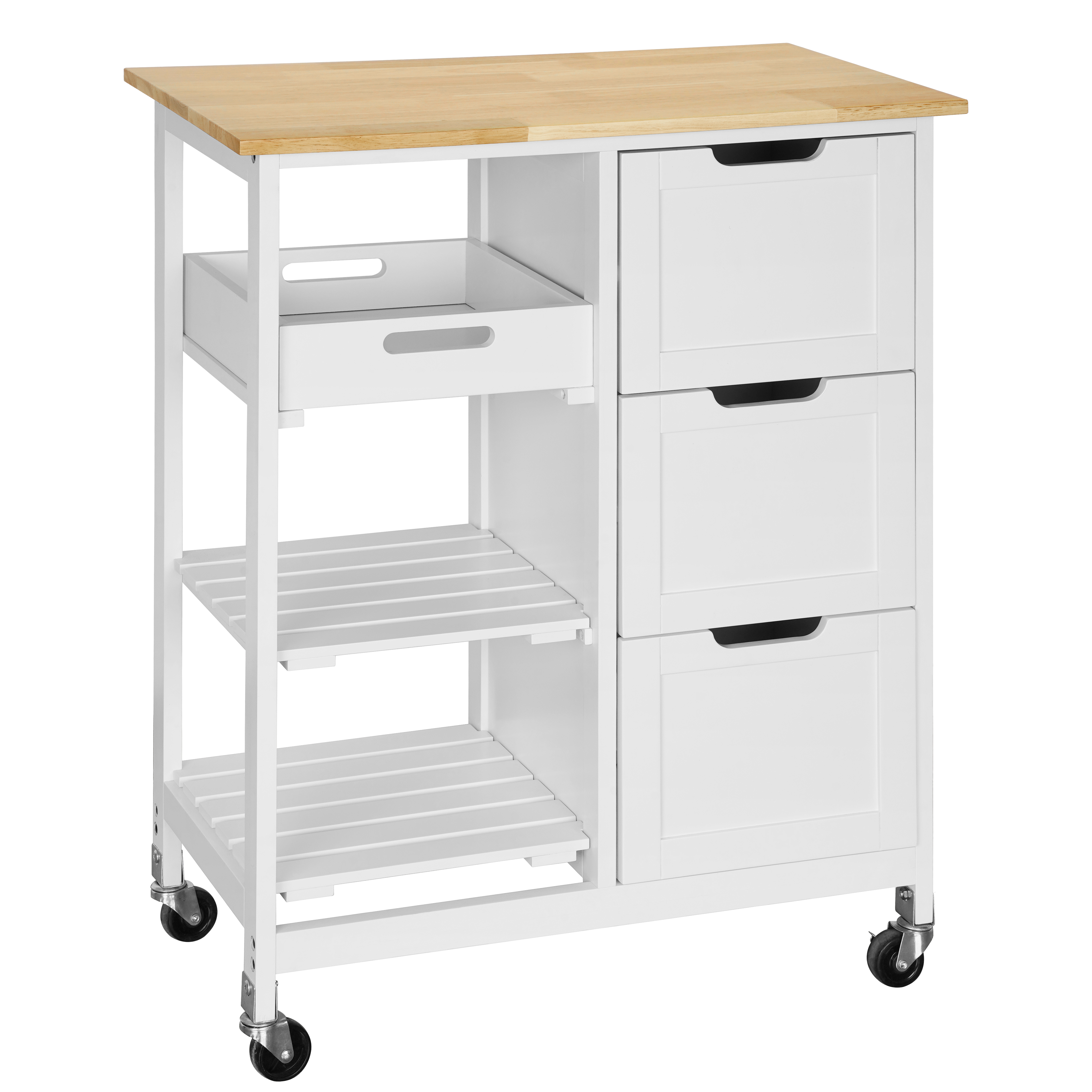 Wheel-mounted kitchen cart