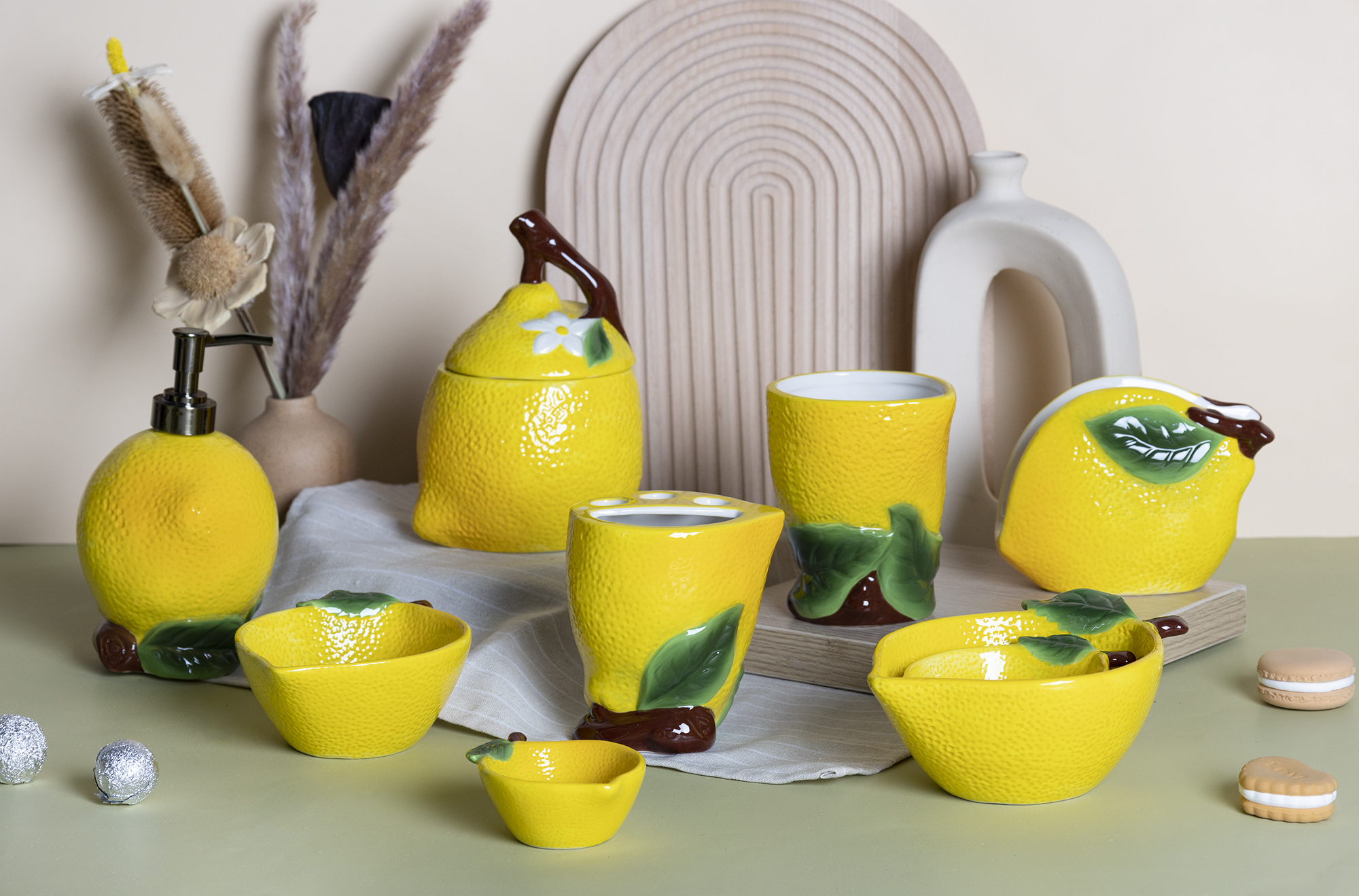 Ceramic Lemon - Shaped Bowl, Creative Fruit - Themed Ceramic Bowl for Kitchen & Home Decor