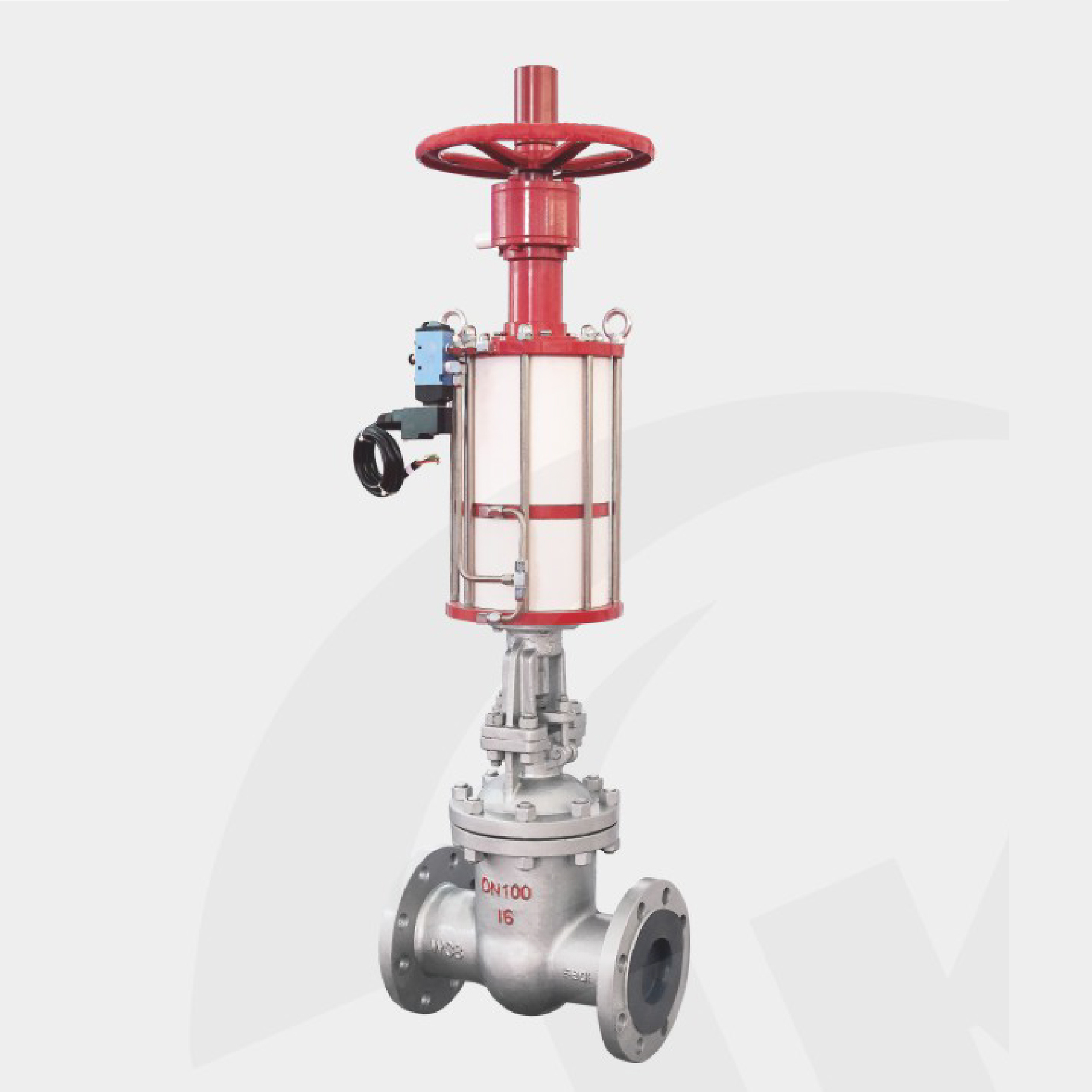 Pneumatic flanged gate valve