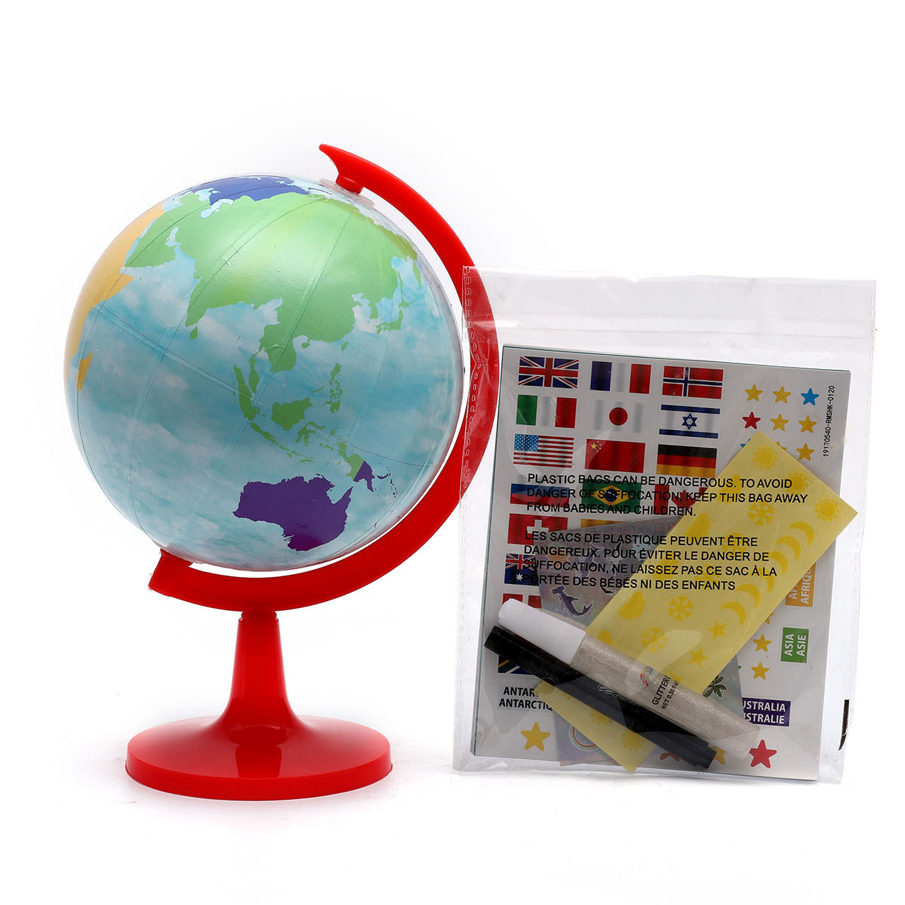 14.2cm Five Continents Goble with Plastic base
