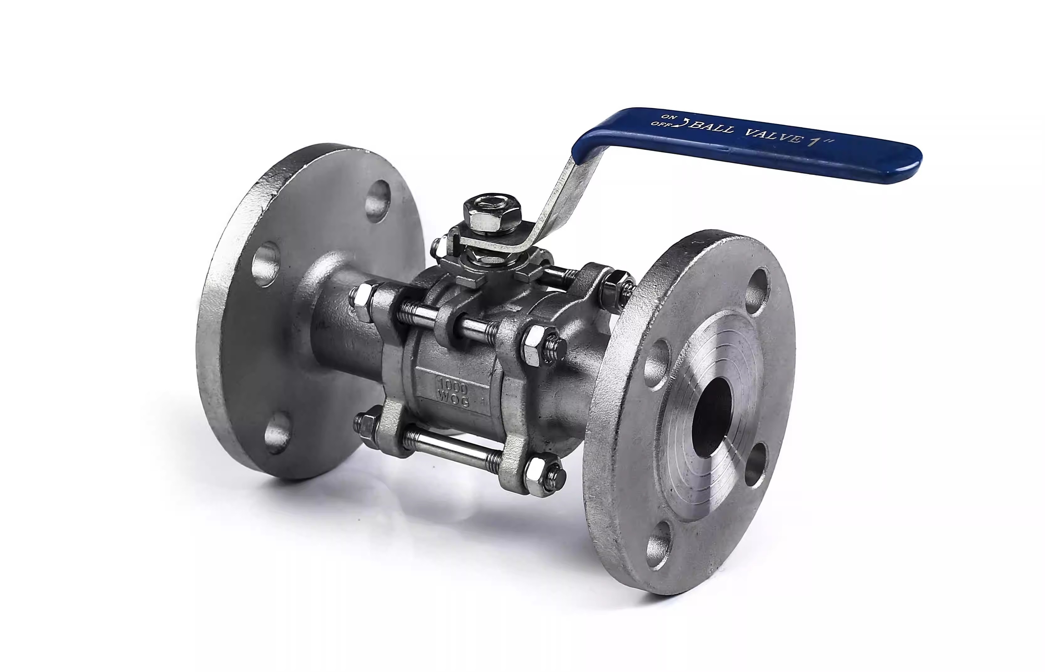 Flange three-piece ball valve Q41F-16P made of stainless steel 304 or 316