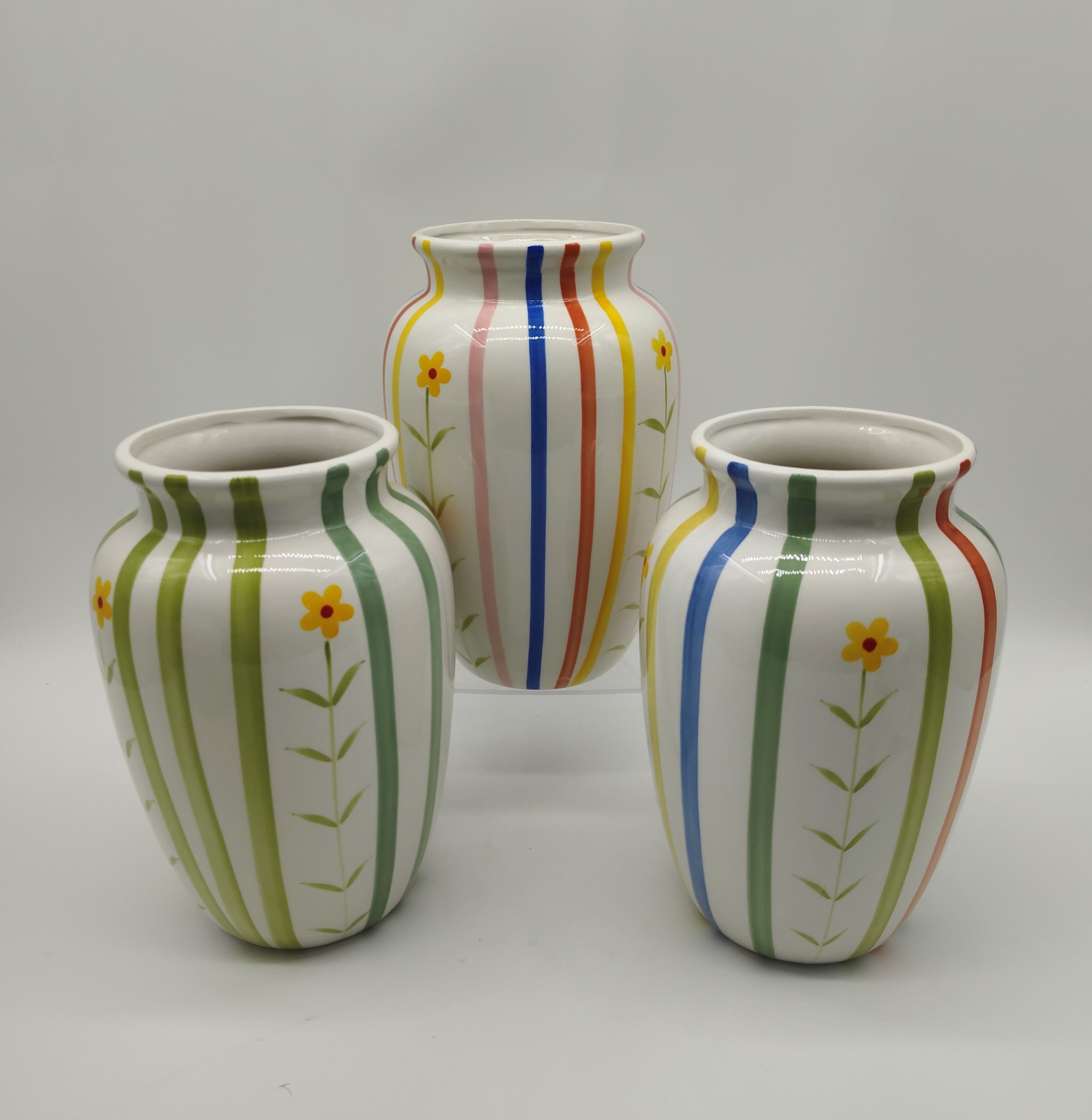 Nordic home striped Ceramic vase