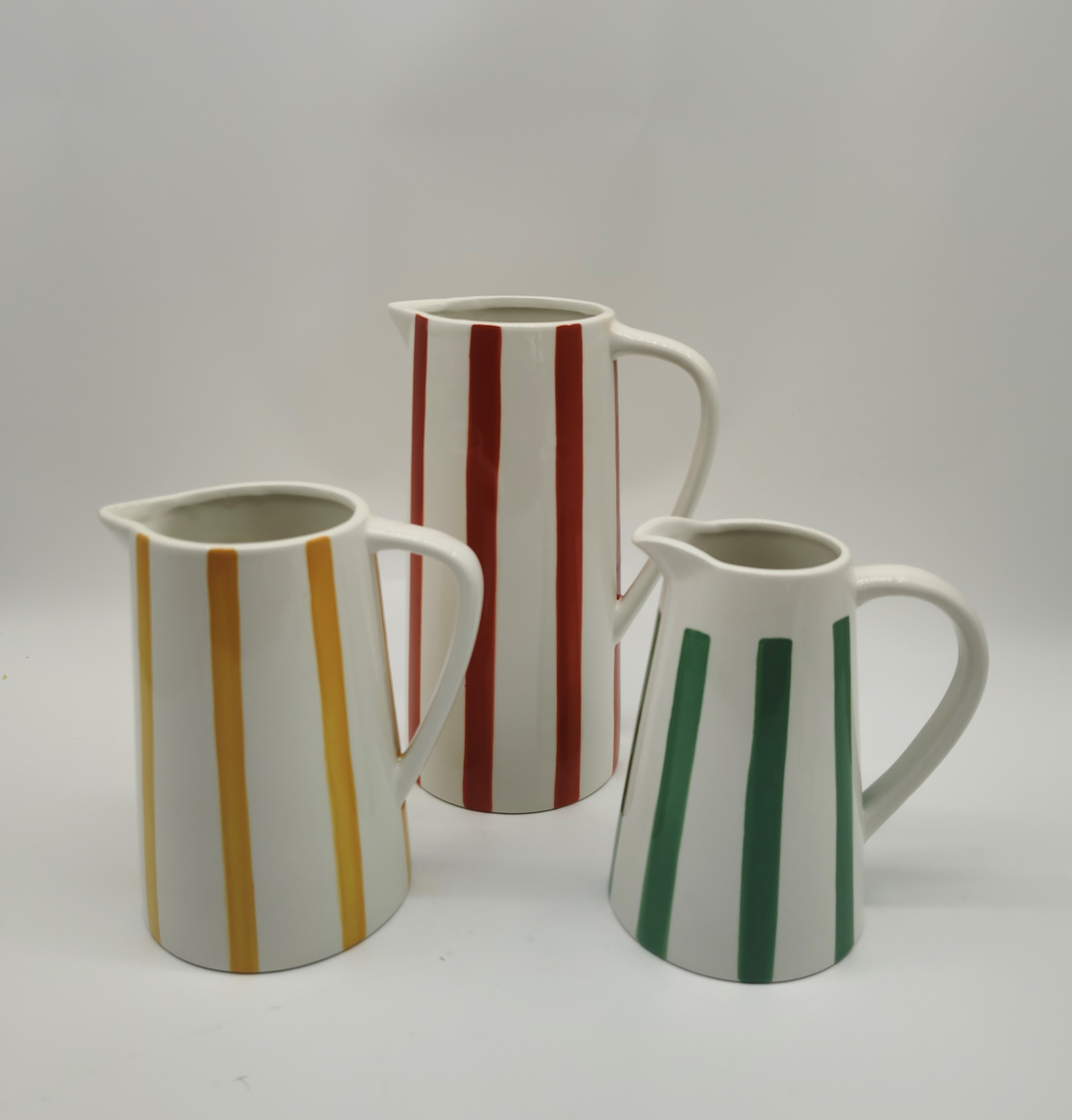 Striped painted jug ceramic vase