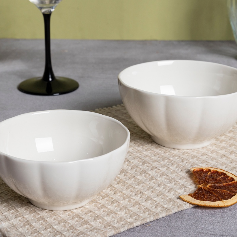 12CM (330ML) /14CM (570ML) New Bone China Embossed Bowls Handcrafted Artisan Finish, Gift Collection