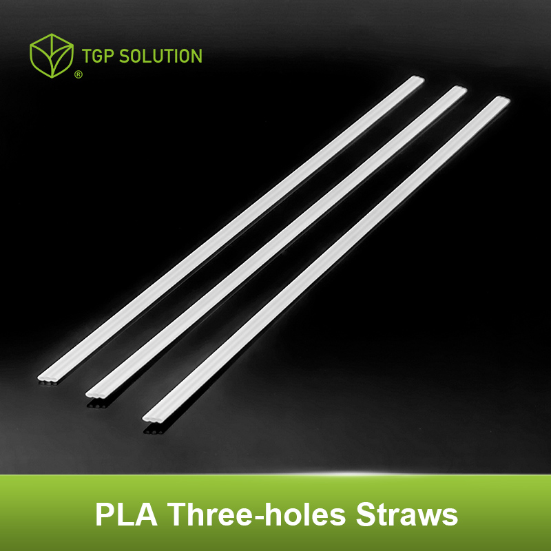 Fully biodegradable three-holes straws, disposable straws