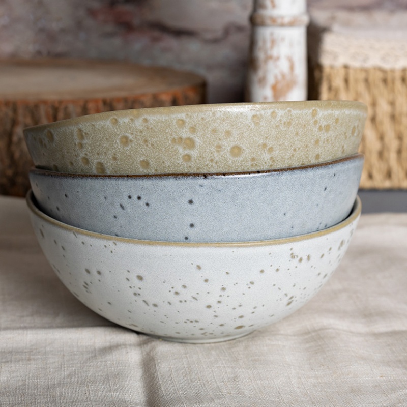 Happy Go 23cm Soup Bowl Reactive Glaze With Speckle