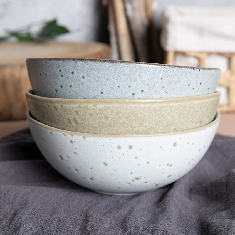 Happy Go 15.5cm Rice Bowl Reactive Glaze With Speckle