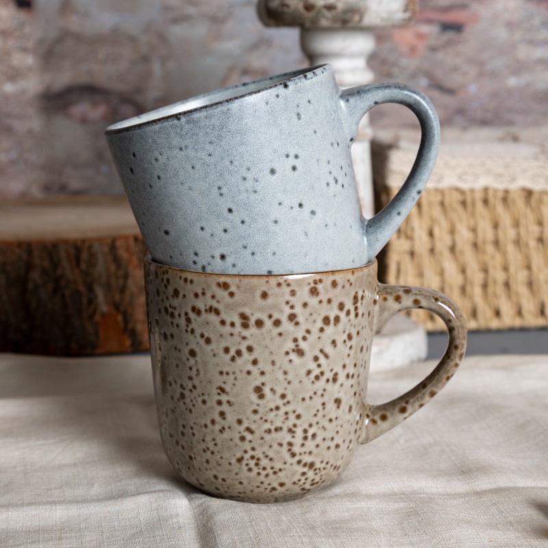 Happy Go 13oz/380ml Mug Reactive Glaze With Speckle