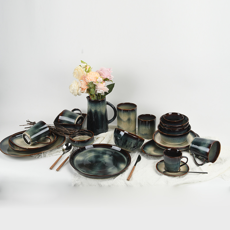 Blue-toned reactive glaze mug