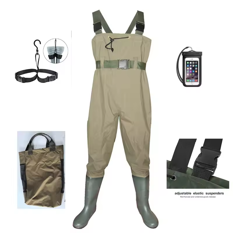 Outdoor Adventures Water Sports Unisex PVC Waterproof Chest Waders Suit Adult Full Body Wader