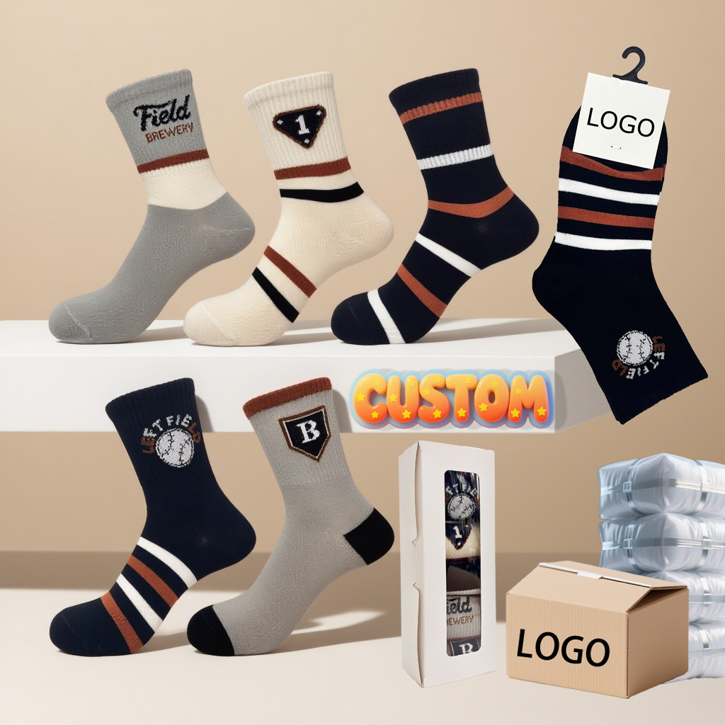 Children's baseball style combination socks