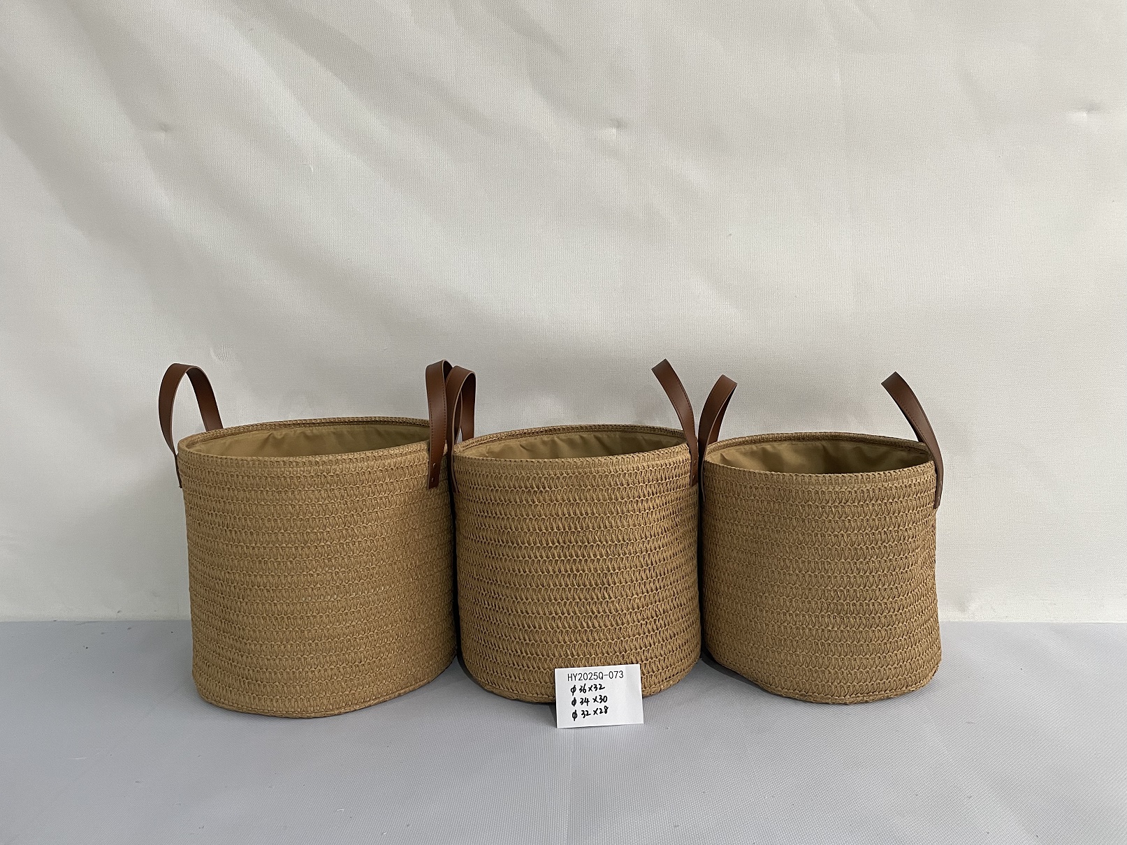 Paper rope baskets set 3