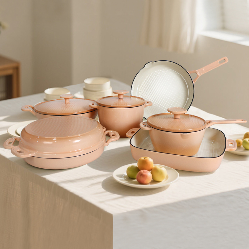 Enamel 6-Piece Cast Iron Pots and Pans Set Manufacturer