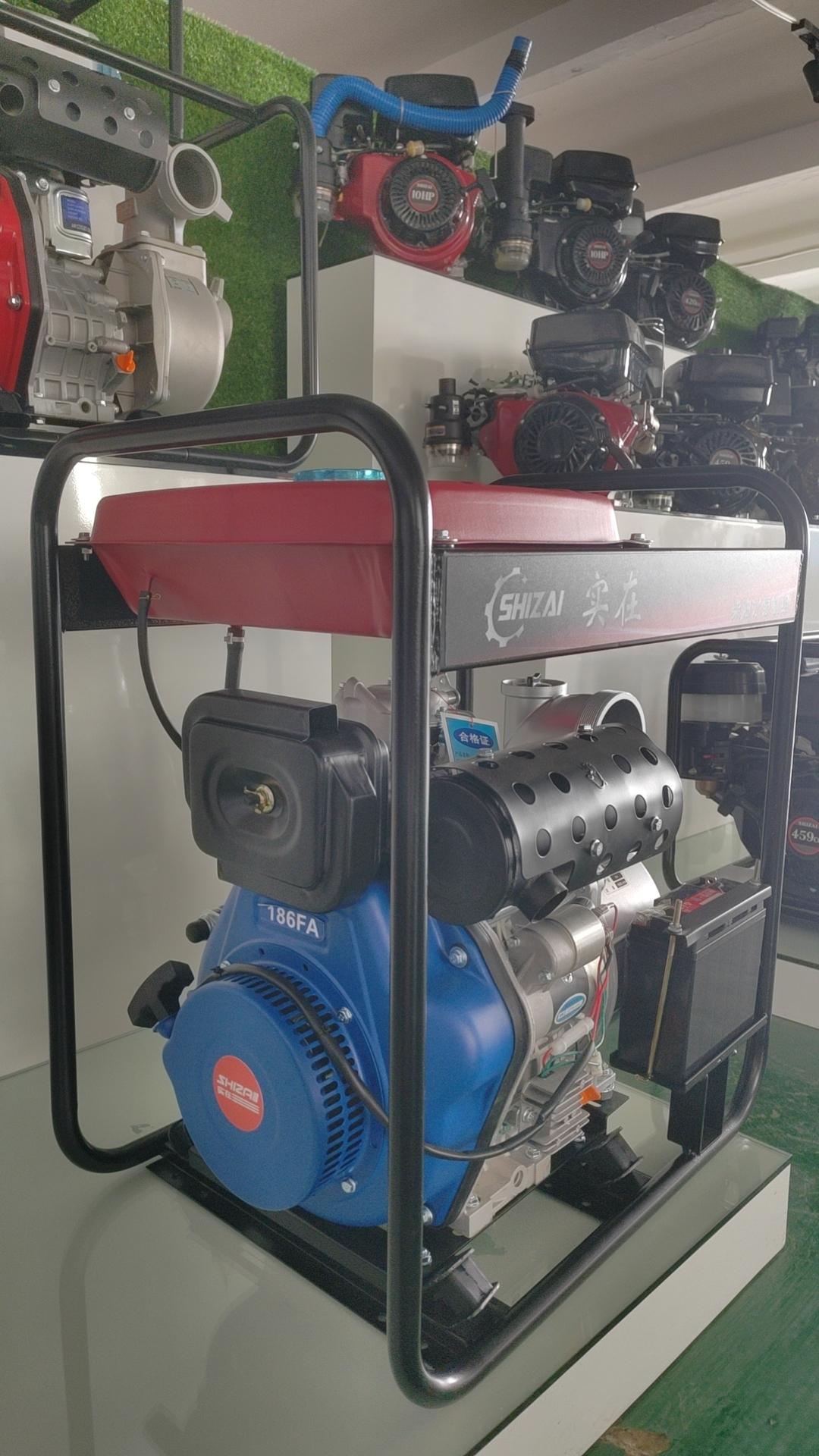 sz 186 Diesel 4-inch Water Pump (Electric Start) with Large Frame and Fuel Tank