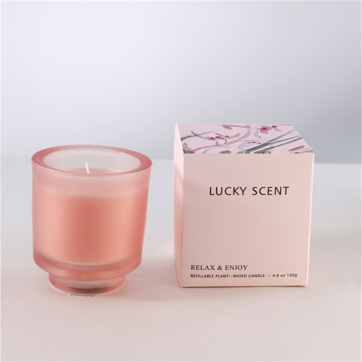 Glass scented candle soy wax candles
