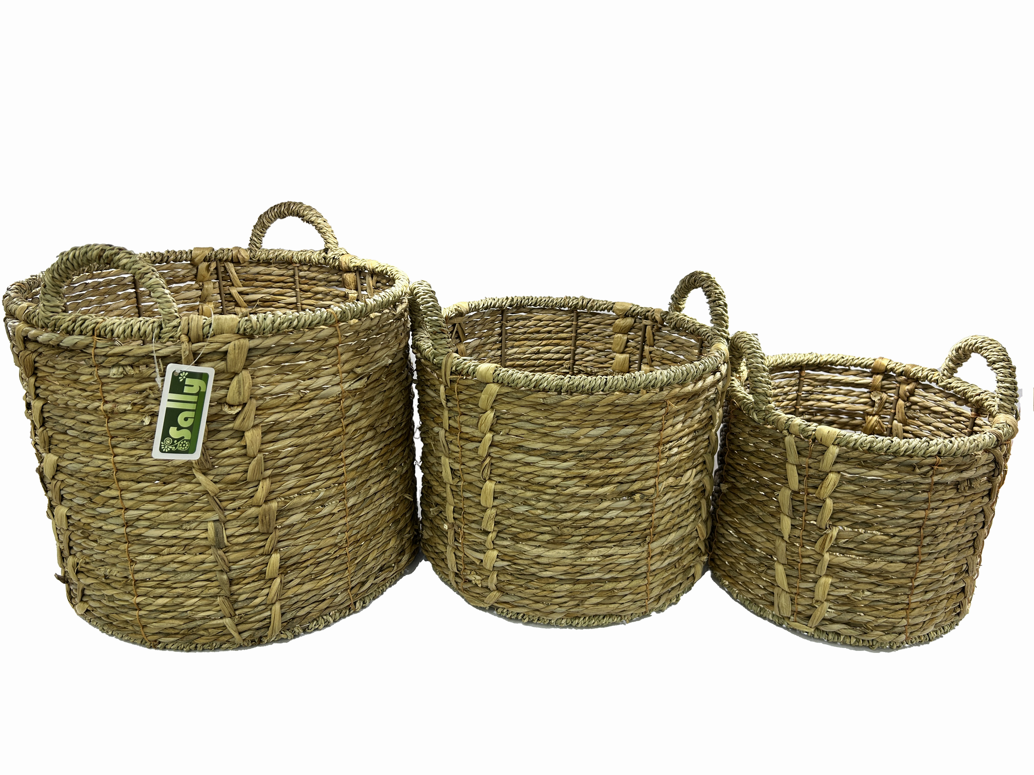Set of 3 seagrass storage baskets