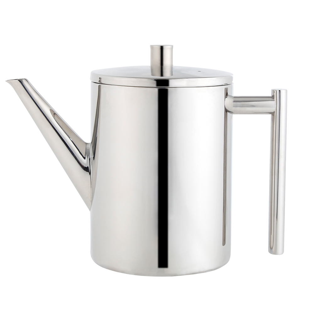Stainless steel double wall insulated thermal tea maker teapot with with removable infuser teakettle