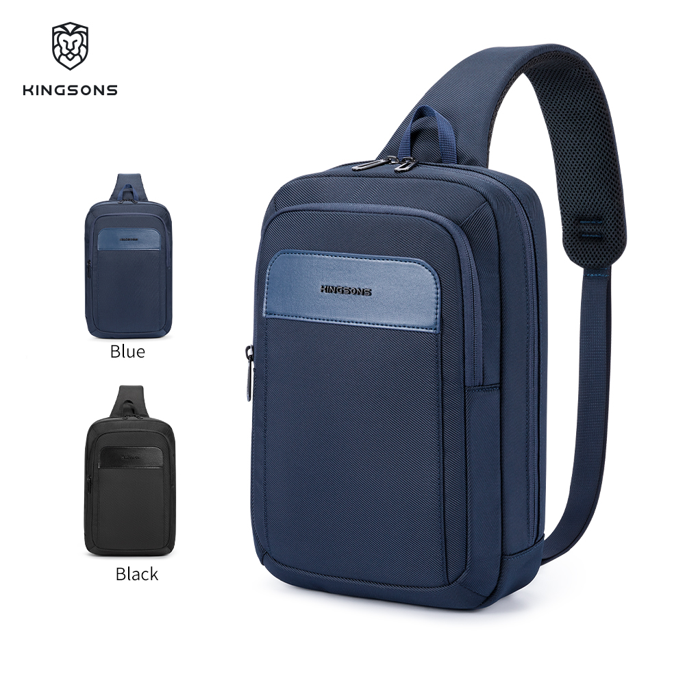 Kingsons Men's Crossbody Bag Durable Polyester Waist Chest Bag Waterproof Lightweight Mens Sling Bag