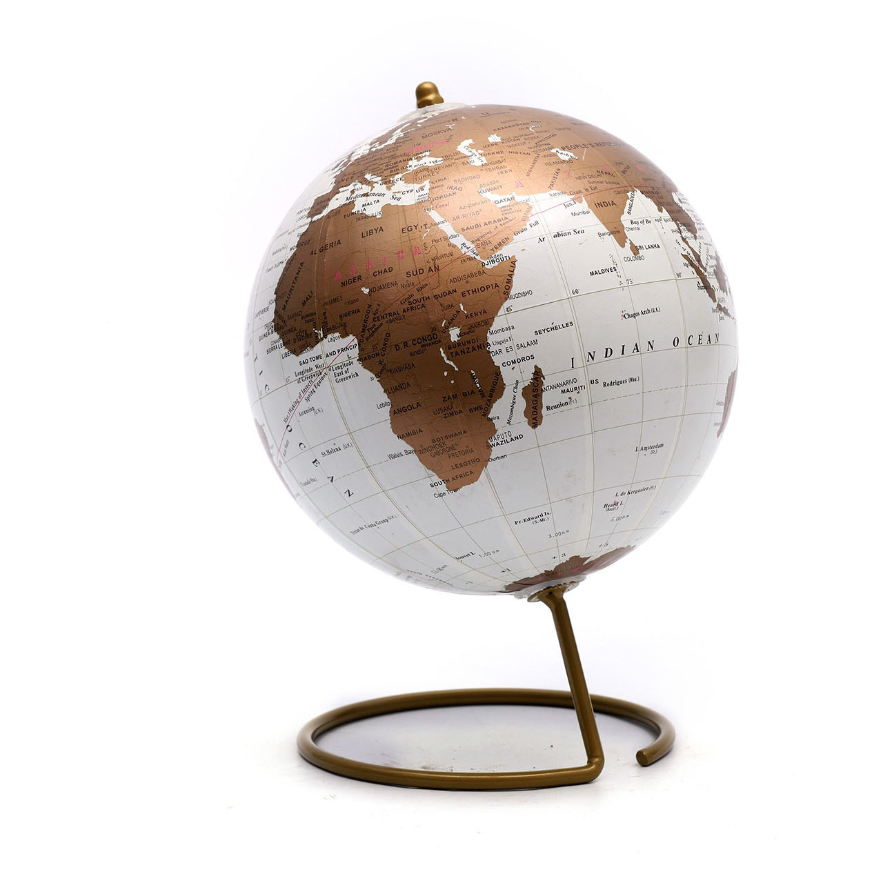 14.2cm White Golden English Goble with Metal line base