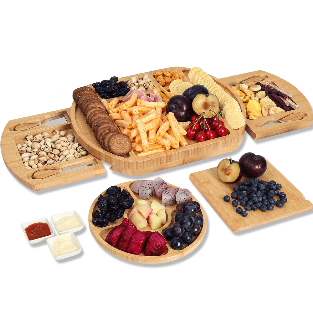 Shangrun Bamboo Cheese Board Set Kitchen