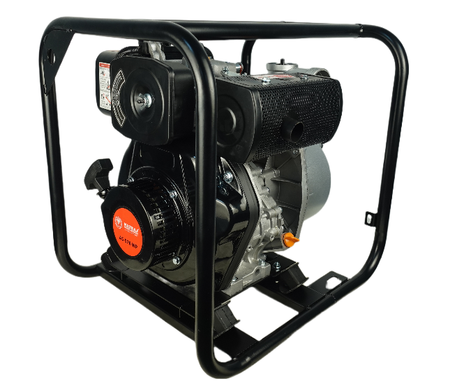 SZ 173F 3-inch diesel water pump (manual, black exterior)