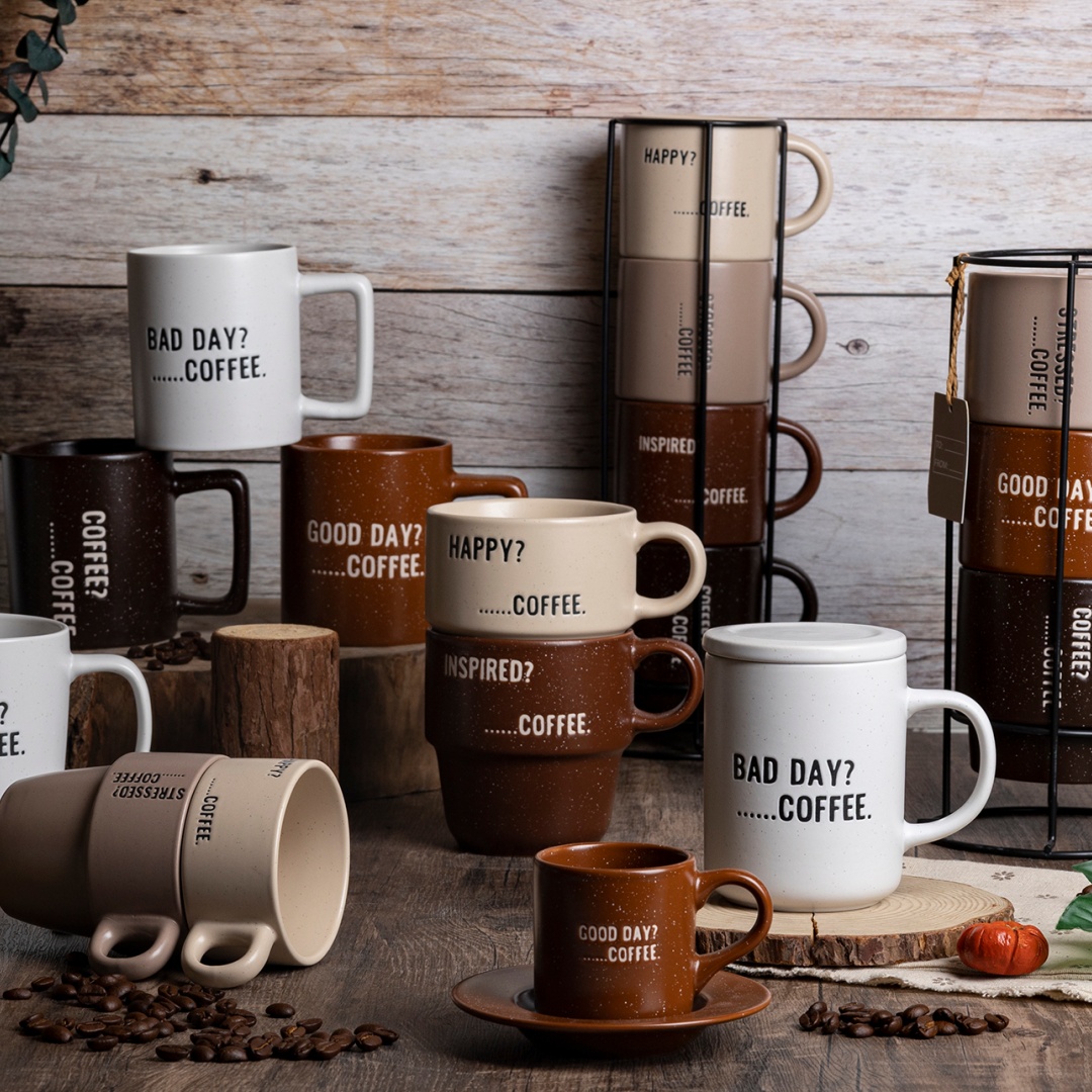 Stackable custom coffee shop home use soup mug coffee mug milk mug custom design for wholesale