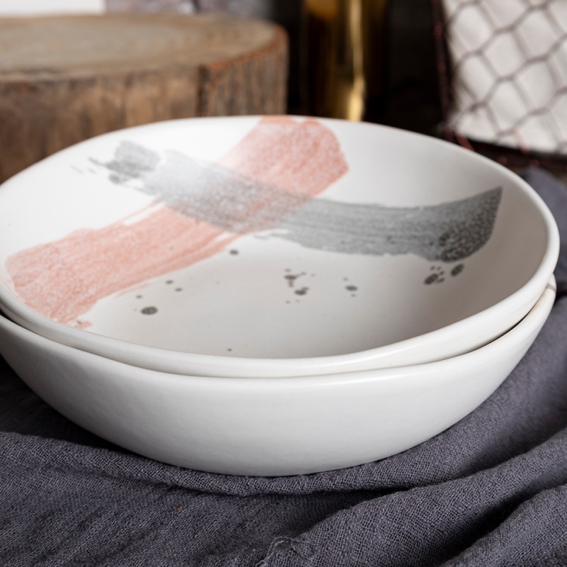 Happy Go 18.5cm(20oz) Soup Bowl Organic Shape With Reactive Glaze