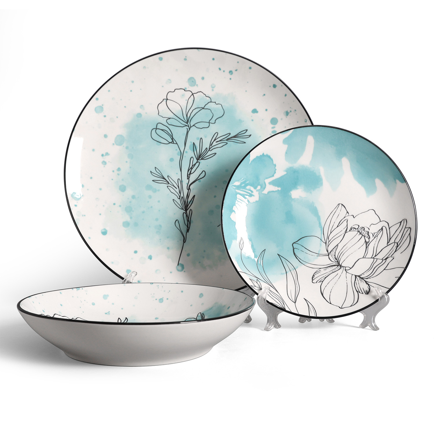 Hot printed glaze tableware
