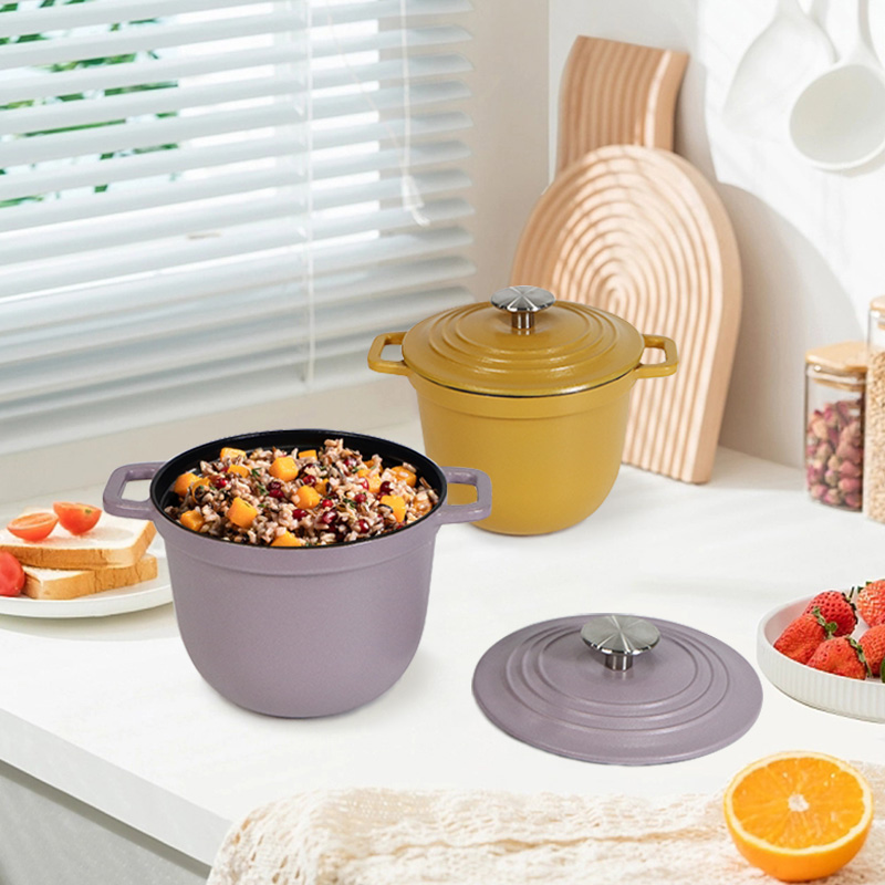 2.5qt Sealed Enamel Stew Pot Cast Iron Rice Cooker