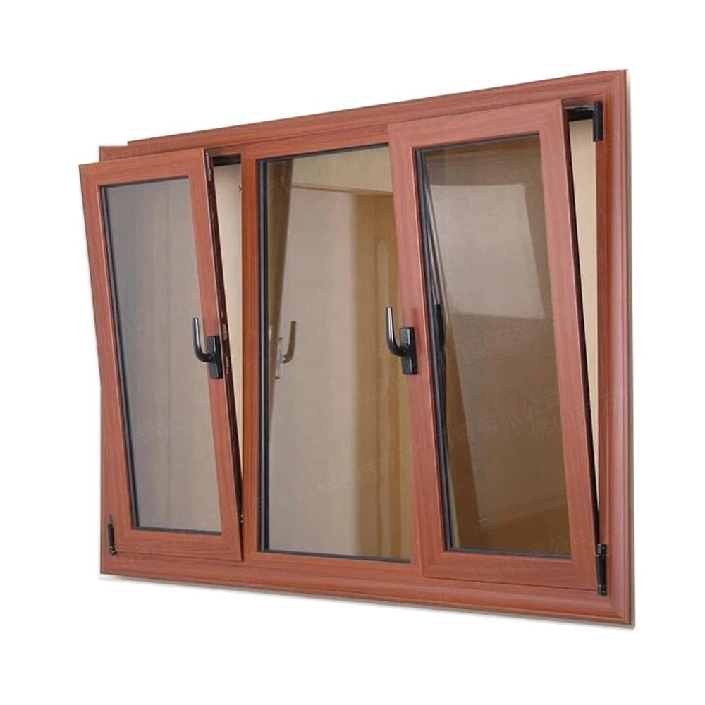 Aluminum Profile Windows and Door Wooden Color Aluminum Window and Door Casement windows