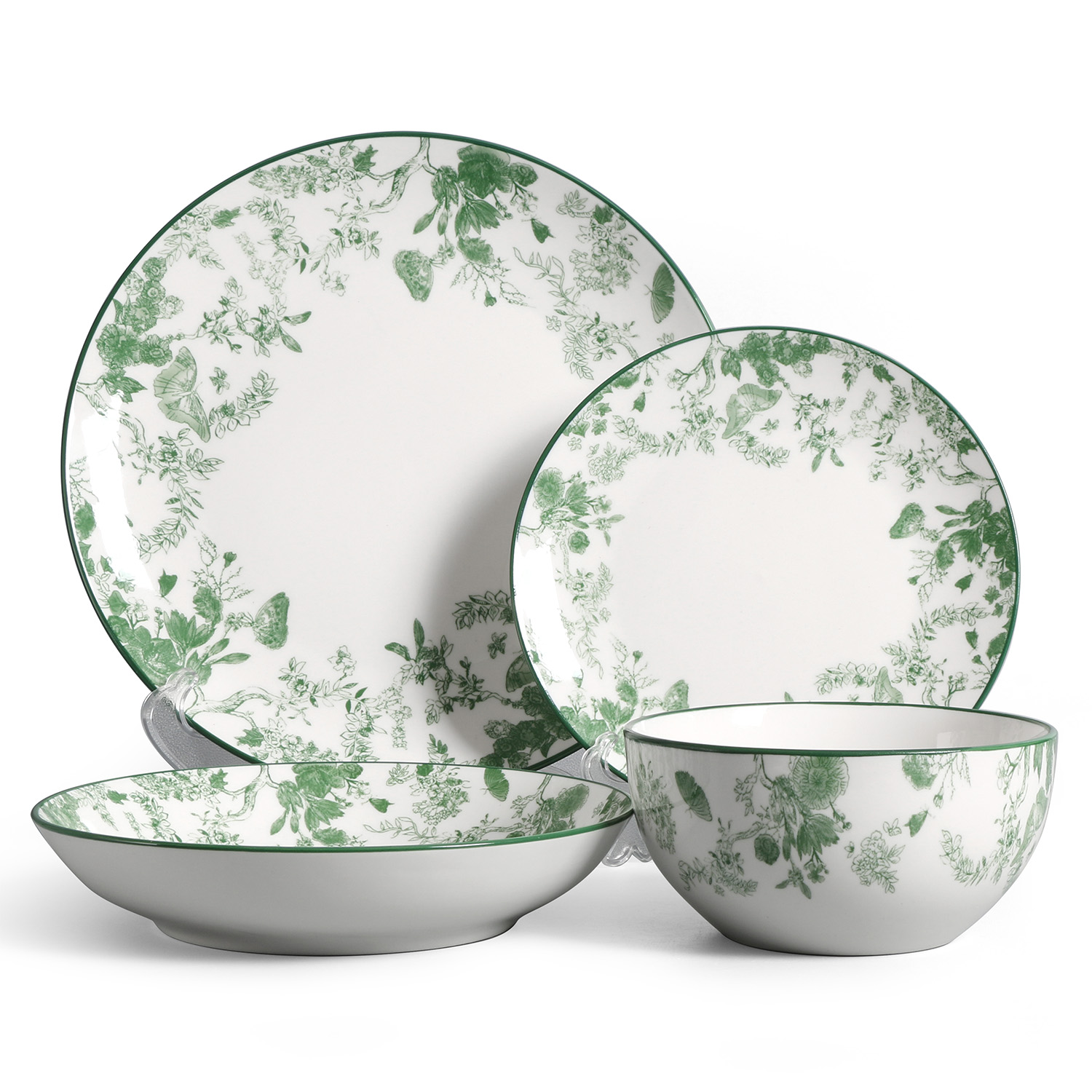 16pcs Hot printed glaze tableware