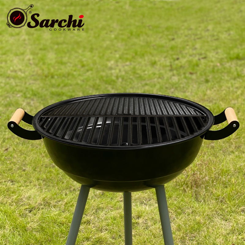 17" Half Moon Cast Iron Reversible Griddle & Grate for Kamado Joe Classic Large Big Green Egg
