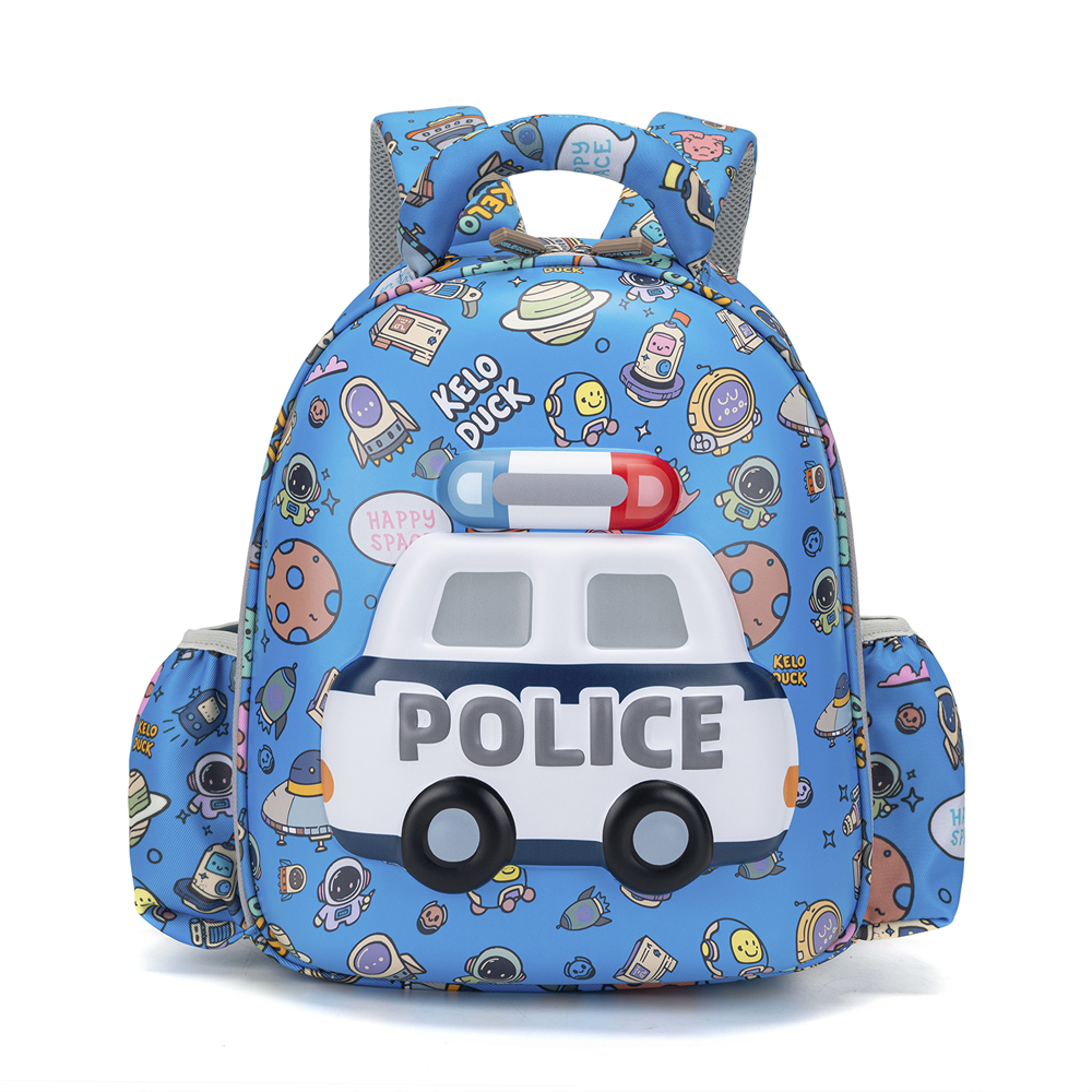 Police car shaped injection molded EVA integrated waterproof children's backpack